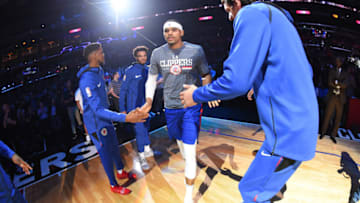 LOS ANGELES, CA - NOVEMBER 15: Tobias Harris #34 of the LA Clippers is introduced before a game against the San Antonio Spurs at STAPLES Center on November 15, 2018 in Los Angeles, California. NOTE TO USER: User expressly acknowledges and agrees that, by downloading and/or using this Photograph, user is consenting to the terms and conditions of the Getty Images License Agreement. Mandatory Copyright Notice: Copyright 2018 NBAE (Photo by Andrew D. Bernstein/NBAE via Getty Images)