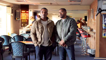 Bulletproof -- "Episode 4" -- Image Number: BLP204_0009.jpg -- Pictured (L-R): Ashley Walters as Ronnie Pike and Noel Clarke as Aaron Bishop -- Photo: © Sky UK Limited