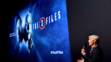 LOS ANGELES, CA - JANUARY 12: Executive producer/director Chris Carter speaks at the premiere of Fox's "The X-Files" at the California Science Center on January 16, 2106 in Los Angeles, California. (Photo by Kevin Winter/Getty Images)