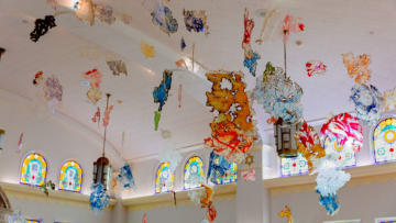 The Jewish Museum of Florida-FIU in South Beach has received a major donation by Dr. Robert B. Feldman of New York -- the breathtaking, large-scale aerial sculptural installation titled "Sacred Dreams" by the eco-feminist artist Mira Lehr. Image by Michael E. Fryd