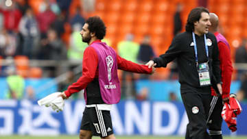 YEKATERINBURG, RUSSIA - JUNE 15: Mohamed Salah of Egypt walks off the pitch dejected after the 2018 FIFA World Cup Russia group A match between Egypt and Uruguay at Ekaterinburg Arena on June 15, 2018 in Yekaterinburg, Russia. (Photo by Ryan Pierse/Getty Images)