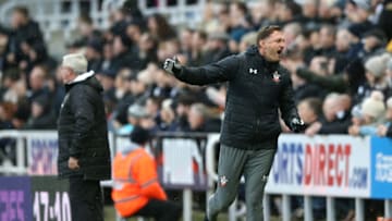 NEWCASTLE UPON TYNE, ENGLAND - DECEMBER 08: Ralph Hasenhuttl, Manager of Southampton reacts during the Premier League match between Newcastle United and Southampton FC at St. James Park on December 08, 2019 in Newcastle upon Tyne, United Kingdom. (Photo by Jan Kruger/Getty Images)