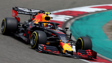 SHANGHAI, CHINA - APRIL 13: Pierre Gasly of France driving the (10) Aston Martin Red Bull Racing RB15 on track during final practice for the F1 Grand Prix of China at Shanghai International Circuit on April 13, 2019 in Shanghai, China. (Photo by Charles Coates/Getty Images)