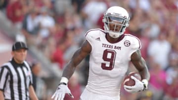 COLUMBIA, SC - AUGUST 28: Ricky Seals-Jones #9 of the Texas A&M Aggies against the South Carolina Gamecocks during their game at Williams-Brice Stadium on August 28, 2014 in Columbia, South Carolina. (Photo by Grant Halverson/Getty Images)