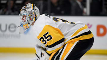 Tristan Jarry #35 of the Pittsburgh Penguins. (Photo by Harry How/Getty Images)