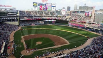 Jul 13, 2014; Minneapolis, MN, USA; A general view before the MLB legends and celebrity softball game at Target Field. Mandatory Credit: Jeff Curry-USA TODAY Sports