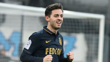 MARSEILLE, FRANCE - JANUARY 15: Bernardo Silva of Monaco celebrates his second goal during the French Ligue 1 match between Olympique de Marseille and AS Monaco at Stade Velodrome on January 15, 2017 in Marseille, France. (Photo by Jean Catuffe/Getty Images)