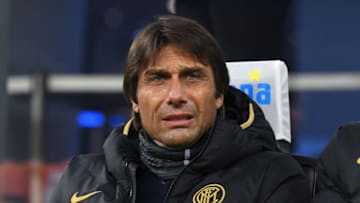 MILAN, ITALY - DECEMBER 06: Antonio Conte head coach of FC Internazionale looks on during the Serie A match between FC Internazionale and AS Roma at Stadio Giuseppe Meazza on December 6, 2019 in Milan, Italy. (Photo by Alessandro Sabattini/Getty Images)