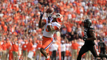 J.T. Ibe #29 South Carolina Gamecocks Tee Higgins Clemson Tigers (Photo by Streeter Lecka/Getty Images)