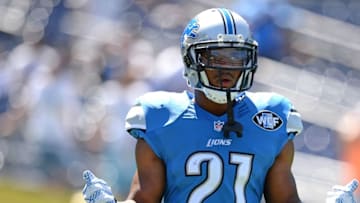 Sep 13, 2015; San Diego, CA, USA; Detroit Lions running back Ameer Abdullah (21) looks on before the game against the San Diego Chargers at Qualcomm Stadium. Mandatory Credit: Jake Roth-USA TODAY Sports