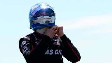 FORT WORTH, TX - JUNE 08: Robert Wickens, driver of the #6 Lucas Oil SPM Honda, prepares to practice for the Verizon IndyCar Series DXC Technology 600 at Texas Motor Speedway on June 8, 2018 in Fort Worth, Texas. (Photo by Robert Laberge/Getty Images)