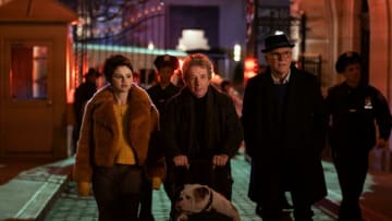 Only Murders In The Building -- Episode 101 -- From the minds of Steve Martin, Dan Fogelman and John Hoffman comes a comedic murder-mystery series for the ages. “Only Murders In The Building” follows three strangers (Steve Martin, Martin Short and Selena Gomez) who share an obsession with true crime and suddenly find themselves wrapped up in one. When a grisly death occurs inside their exclusive Upper West Side apartment building, the trio suspects murder and employs their precise knowledge of true crime to investigate the truth. As they record a podcast of their own to document the case, the three unravel the complex secrets of the building which stretch back years. Perhaps even more explosive are the lies they tell one another. Soon, the endangered trio comes to realize a killer might be living amongst them as they race to decipher the mounting clues before it’s too late. Mabel (Selena Gomez), Oliver (Martin Short), and Charles (Steve Martin), shown. (Photo by: Craig Blankenhorn/Hulu)