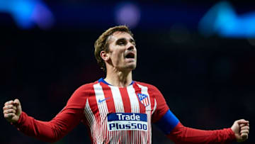 MADRID, SPAIN - NOVEMBER 06: Antoine Griezmann of Atletico de Madrid celebrates scoring his team's second goal during the Group A match of the UEFA Champions League between Club Atletico de Madrid and Borussia Dortmund at Estadio Wanda Metropolitano on November 6, 2018 in Madrid, Spain. (Photo by Quality Sport Images/Getty Images)