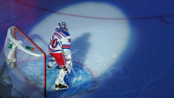 Henrik Lundqvist #30 of the New York Rangers .(Photo by Andre Ringuette/Getty Images)