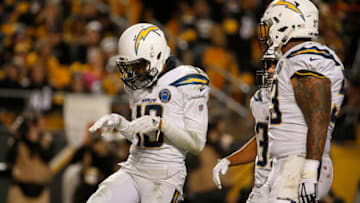 PITTSBURGH, PA - DECEMBER 02: Keenan Allen #13 of the Los Angeles Chargers reacts after a 10 yard touchdown reception in the third quarter during the game against the Pittsburgh Steelers at Heinz Field on December 2, 2018 in Pittsburgh, Pennsylvania. (Photo by Justin K. Aller/Getty Images)