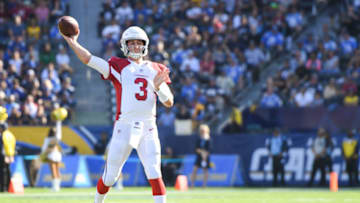 CARSON, CA - NOVEMBER 25: Quarterback Josh Rosen #3 of the Arizona Cardinals makes a pass in the first quarter against the Los Angeles Chargers at StubHub Center on November 25, 2018 in Carson, California. (Photo by Harry How/Getty Images)
