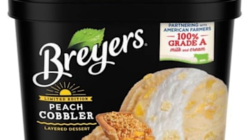 Breyers Limited edition Layered Dessert Peach Cobbler ice cream. Image Courtesy Breyers