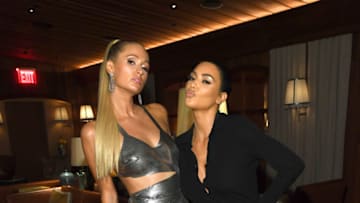 NEW YORK, NEW YORK - SEPTEMBER 12: Paris Hilton and Kim Kardashian West attend KKW Beauty KKWxWinnie dinner at L'Avenue in Saks Fifth Avenue on September 12, 2019 in New York City. (Photo by Kevin Mazur/Getty Images for KKW Beauty)