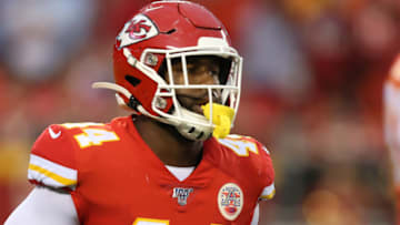 KANSAS CITY, MO - AUGUST 24: Kansas City Chiefs linebacker Dorian O'Daniel (44) in the first half of an NFL preseason game between the San Francisco 49'ers and Kansas City Chiefs on August 24, 2019 at Arrowhead Stadium in Kansas City, MO. (Photo by Scott Winters/Icon Sportswire via Getty Images)