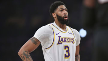 Anthony Davis #3 of the Los Angeles Lakers plays the Phoenix Suns at Staples Center on January 1, 2020 in Los Angeles, California. NOTE TO USER: User expressly acknowledges and agrees that, by downloading and/or using this photograph, user is consenting to the terms and conditions of the Getty Images License Agreement. (Photo by John McCoy/Getty Images)