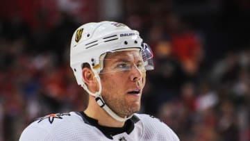 CALGARY, AB - MARCH 8: Paul Stastny #26 of the Vegas Golden Knights in action against the Calgary Flames during an NHL game at Scotiabank Saddledome on March 8, 2020 in Calgary, Alberta, Canada. (Photo by Derek Leung/Getty Images)