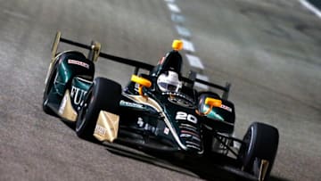 FORT WORTH, TX - AUGUST 27: Ed Carpenter driver of the #20 Fuzzy's Vodka Chevrolet drives during the Verizon IndyCar Series Firestone 600 at Texas Motor Speedway on August 27, 2016 in Fort Worth, Texas. (Photo by Mike Stone/Getty Images for Texas Motor Speedway)