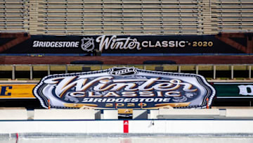 DALLAS, TX - DECEMBER 23: A general view of the build out inside Cotton Bowl Stadium as they prepare for the 2020 NHL Winter Classic on December 23, 2019 in Dallas, Texas. The Nashville Predators and the Dallas Stars will face-off Jan. 1st. (Photo by Sam Hodde/NHLI via Getty Images)