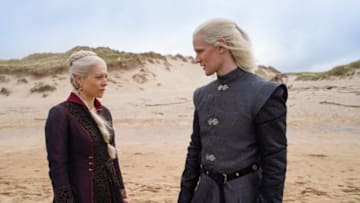 Emma D’Arcy as "Princess Rhaenyra Targaryen" and Matt Smith as "Prince Daemon Targaryen" in House of the Dragon. Photograph by Ollie Upton/HBO