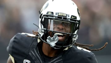 BOULDER, CO - OCTOBER 06: Laviska Shenault, Jr #2 of the Colorado Buffaloes celebrates after scoring a touchdown in the second quarter against the Arizona State Sun Devils at Folsom Field on October 6, 2018 in Boulder, Colorado. (Photo by Matthew Stockman/Getty Images)