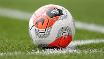 LONDON, ENGLAND - MARCH 07: General view of the match ball during the Premier League match between Arsenal FC and West Ham United at Emirates Stadium on March 07, 2020 in London, United Kingdom. (Photo by Alex Morton/Getty Images)
