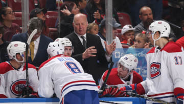 SUNRISE, FL - MARCH 8: Head coachÂ Claude Julien of the Montreal Canadiens directs the players during a break in action against the Florida Panthers at the BB