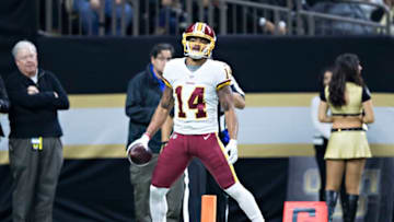 NEW ORLEANS, LA - NOVEMBER 19: Ryan Grant #14 of the Washington Redskins walks into the end zone for a touchdown during a game against the New Orleans Saints at Mercedes-Benz Superdome on November 19, 2017 in New Orleans, Louisiana. Saints defeated the Redskins 34-31. (Photo by Wesley Hitt/Getty Images)