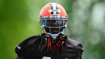 May 21, 2014; Berea, OH, USA; Cleveland Browns running back Ben Tate (44) during organized team activities at Cleveland Browns practice facility. Mandatory Credit: Andrew Weber-USA TODAY Sports