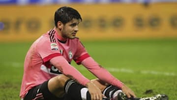 GENOA, ITALY - JANUARY 10: Alvaro Morata of Juventus FC looks on during the Serie A match between UC Sampdoria and Juventus FC at Stadio Luigi Ferraris on January 10, 2016 in Genoa, Italy. (Photo by Marco Luzzani/Getty Images)