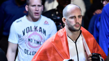 BOSTON, MA - JANUARY 20: Volkan Oezdemir of Switzerland prepares to fight Daniel Cormier in the UFC light heavyweight championship bout during the UFC 220 event at TD Garden on January 20, 2018 in Boston, Massachusetts. (Photo by Jeff Bottari/Zuffa LLC/Zuffa LLC via Getty Images)