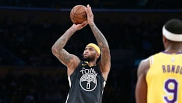 LOS ANGELES, CA - APRIL 4: DeMarcus Cousins #0 of the Golden State Warriors shoots the ball against the Los Angeles Lakers on April 4, 2019 at STAPLES Center in Los Angeles, California. NOTE TO USER: User expressly acknowledges and agrees that, by downloading and/or using this Photograph, user is consenting to the terms and conditions of the Getty Images License Agreement. Mandatory Copyright Notice: Copyright 2019 NBAE (Photo by Chris Elise/NBAE via Getty Images)