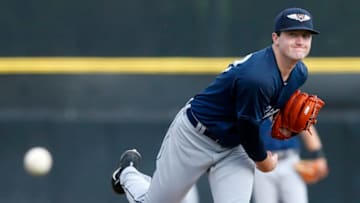 TAMPA, FL - JUL 31: 2018 1st overall pick in the Major League Baseball Amateur Draft, Casey Mize of the Flying Tigers delivers a pitch to the plate during the Florida State League game between the Lakeland Flying Tigers and the Dunedin Blue Jays on July 31, 2018, at Florida Auto Exchange Stadium in Dunedin, FL. (Photo by Cliff Welch/Icon Sportswire via Getty Images)