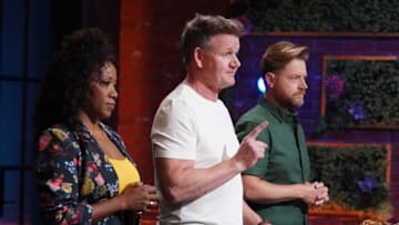 NEXT LEVEL CHEF: L-R: Mentors Nyesha Arrington, Gordon Ramsay and Richard Blaise in the “High Steaks” episode of NEXT LEVEL CHEF airing Wednesday, Jan 5 (8:00-9:00 ET/PT) on FOX © 2022 FOX Media LLC. CR: FOX.