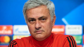 SEVILLE, SPAIN - FEBRUARY 20: Jose Mourinho of Manchester United attends to the press conference prior to their UEFA Champions match against Sevilla FC at Estadio Ramon Sanchez Pizjuan on February 20, 2018 in Seville, Spain. (Photo by Aitor Alcalde/Getty Images)