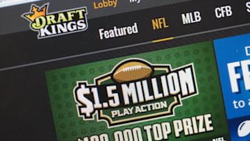 CHICAGO, IL - OCTOBER 16: The fantasy sports website DraftKings is shown on October 16, 2015 in Chicago, Illinois. DraftKings and its rival FanDuel have been under scrutiny after accusations surfaced of employees participating in the contests with insider information. An employee recently finished second in a contest on FanDuel, winning $350,000. Nevada recently banned the sites. (Photo illustration by Scott Olson/Getty Images)