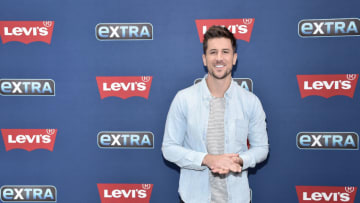 NEW YORK, NEW YORK - OCTOBER 30: (EXCLUSIVE COVERAGE) Jordan Rodgers visits "Extra" filmed live at the Levi's Store Times Square on October 30, 2019 in New York City. (Photo by Steven Ferdman/Getty Images)