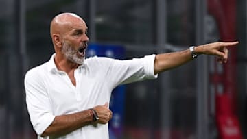 AC Milan's Italian coach Stefano Pioli gestures during the Italian Serie A football match AC Milan vs Bologna. (Photo by MARCO BERTORELLO/AFP via Getty Images)