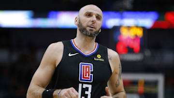 NEW ORLEANS, LA - DECEMBER 03: Marcin Gortat #13 of the LA Clippers reacts during the first half against the New Orleans Pelicans at the Smoothie King Center on December 3, 2018 in New Orleans, Louisiana. NOTE TO USER: User expressly acknowledges and agrees that, by downloading and or using this photograph, User is consenting to the terms and conditions of the Getty Images License Agreement. (Photo by Jonathan Bachman/Getty Images)
