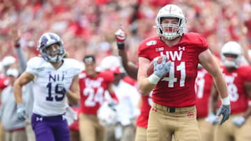 Wisconsin’s Noah Burks runs 68 yards for a touchdown after intercepting a pass in the fourth quarter.Mjs Fon Badgers Vs Northwestern 092819 Dcr0759