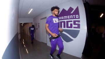 SACRAMENTO, CA - FEBRUARY 4: Marvin Bagley III #35 of the Sacramento Kings heads out to the court prior to the game against the San Antonio Spurs on February 4, 2019 at Golden 1 Center in Sacramento, California. NOTE TO USER: User expressly acknowledges and agrees that, by downloading and or using this photograph, User is consenting to the terms and conditions of the Getty Images Agreement. Mandatory Copyright Notice: Copyright 2019 NBAE (Photo by Rocky Widner/NBAE via Getty Images)