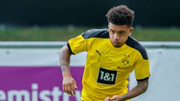 Jadon Sancho in action (Photo by Roland Krivec/DeFodi Images via Getty Images )