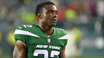 Aug 12, 2022; Philadelphia, Pennsylvania, USA; New York Jets safety Tony Adams (22) against the Philadelphia Eagles at Lincoln Financial Field. Mandatory Credit: Eric Hartline-USA TODAY Sports
