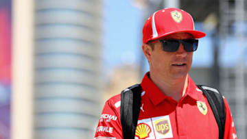 BAKU, AZERBAIJAN - APRIL 26: Kimi Raikkonen of Finland and Ferrari walks in the Paddock during previews ahead of the Azerbaijan Formula One Grand Prix at Baku City Circuit on April 26, 2018 in Baku, Azerbaijan. (Photo by Mark Thompson/Getty Images)