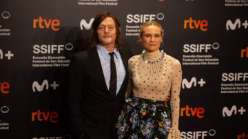SAN SEBASTIAN, SPAIN - SEPTEMBER 24: Liam Neeson and Diane Kruger present the film 'Marlowe' with director Neil Jordan on the last day of the 70th San Sebastian International Film Festival in San Sebastian, Spain on September 24, 2022. Actor Norman Reedus also attended the festival. (Photo by Javi Julio/Anadolu Agency via Getty Images)
