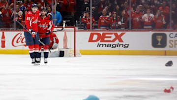 Erik Gustafsson, Aliaksei Protas, Washington Capitals Mandatory Credit: Geoff Burke-USA TODAY Sports
